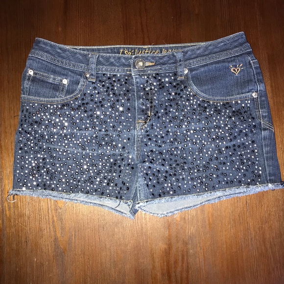 Justice Other - Justice girls jean shorts with bling